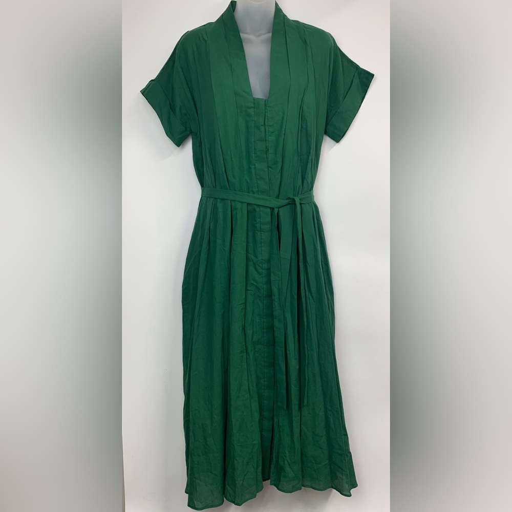 Zara Emerald Green Wrap-Style Midi Dress Size XL